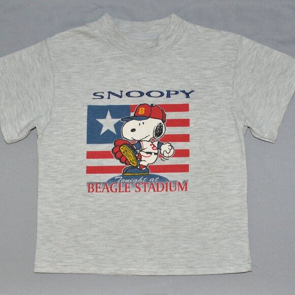 Snoopy Other - Vintage Snoopy Shirt Size 3T Short Sleeve Baseball Graphic Print Tee
